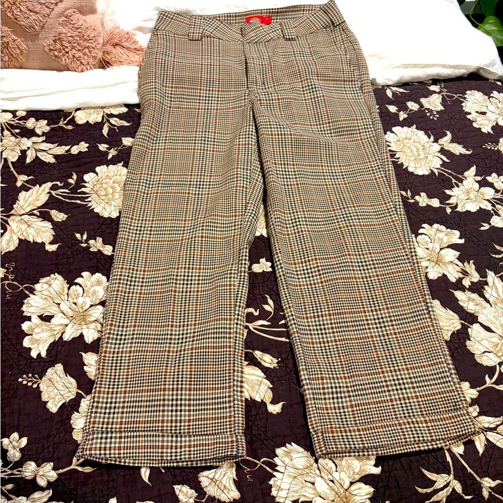 Plaid Dickies- crop or petite length 25”